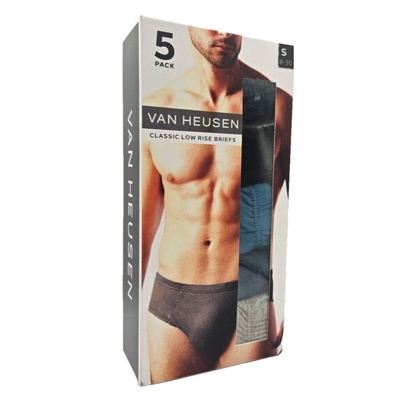 5 Pack Van Heusen Underwear Low Rise Briefs S 28-30 Multicolor Green & Blue NWT - Picture 2 of 16